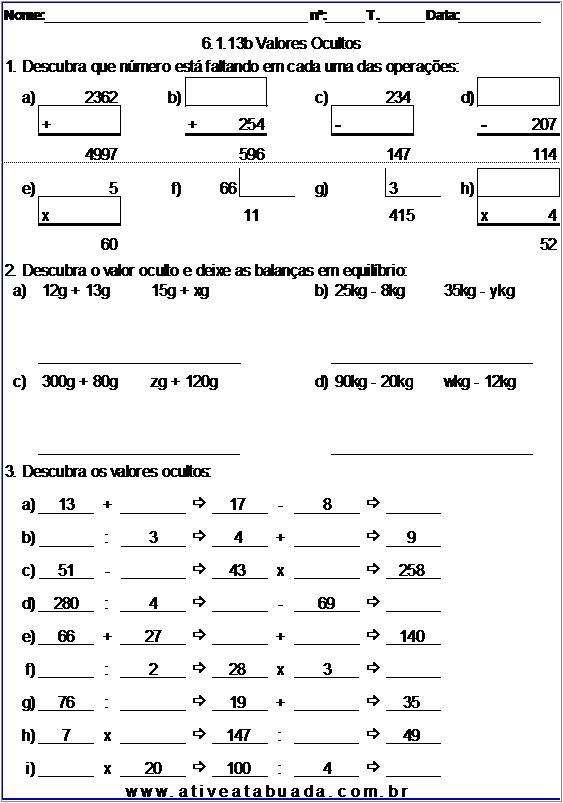 ➥ Quiz de Matemática 6º Ano #4  Operações de Matemática do 6º Ano [Apenas  7% Acerta Todas] 