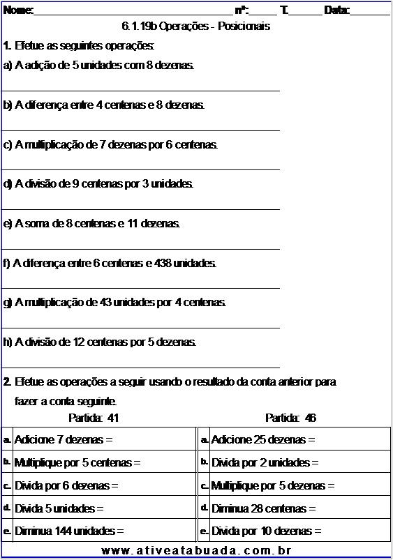 Atividade 6.1.19b Operações - Posicionais