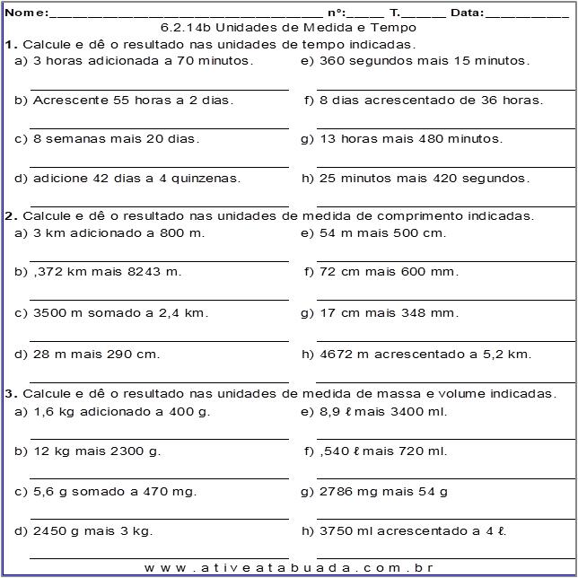 Atividade 6.2.14b Unidades de Medida e Tempo