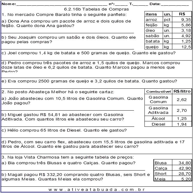 Atividade 6.2.16b Tabelas de Compras