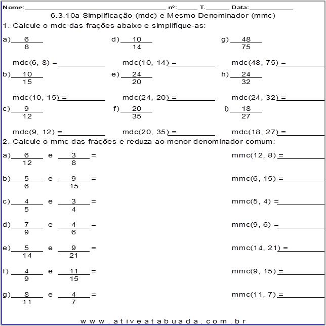 6º ANO - MATEMÁTICA - FRAÇÕES