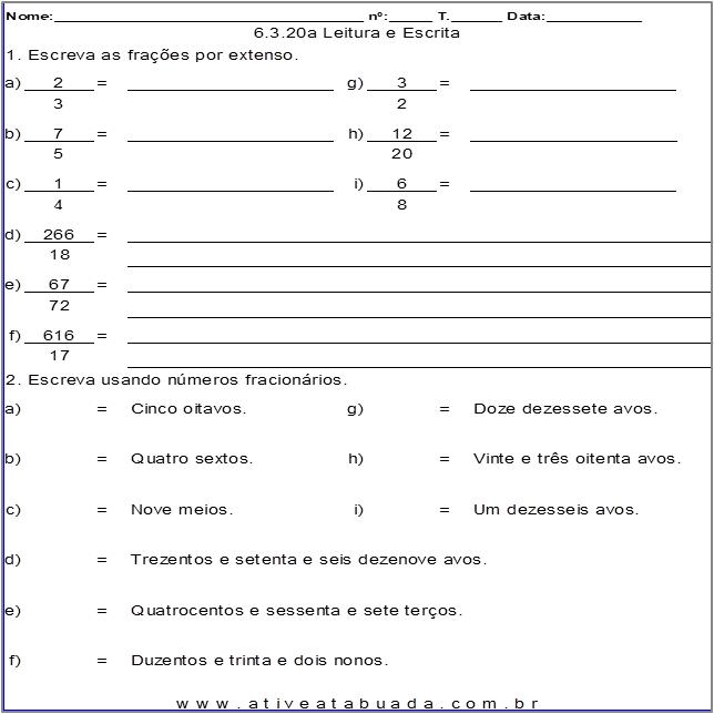 Atividade 6.3.20a Leitura e Escrita