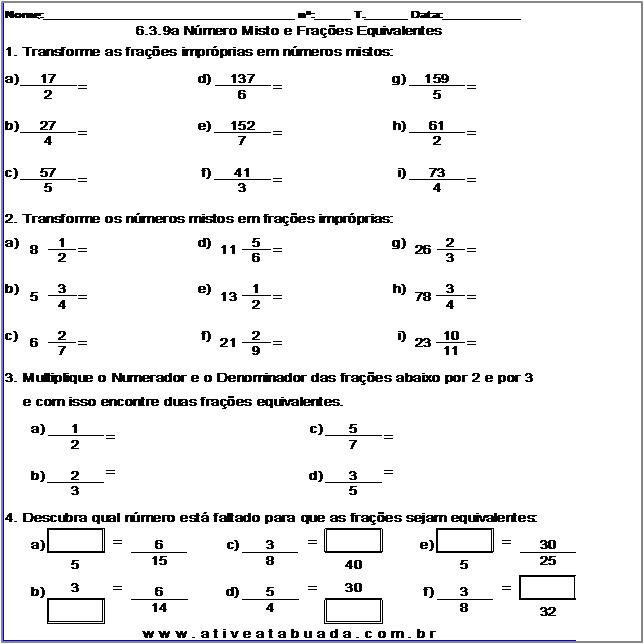 Matemática: Exercícios de Simplificação de fração  Fração matemática,  Frações equivalentes, Matematica resposta