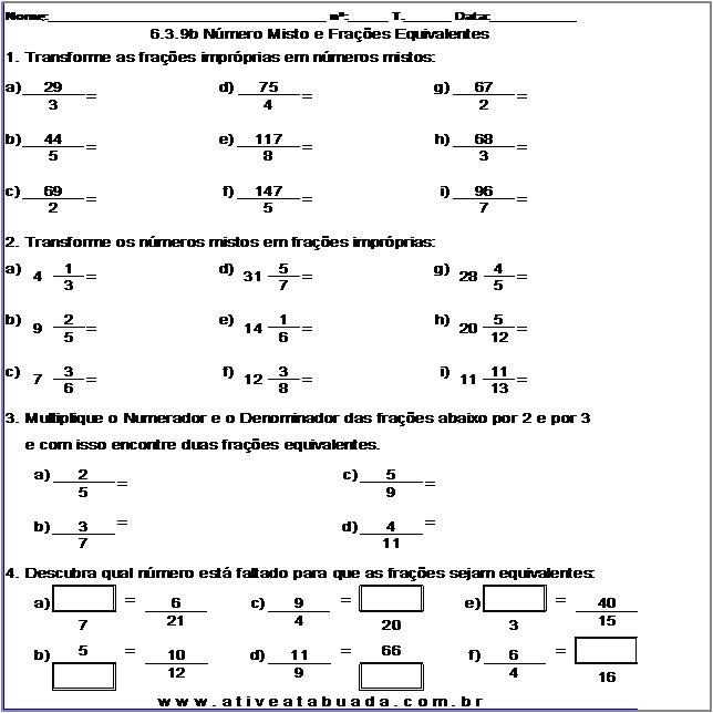 QUIZ DE MATEMÁTICA 6° ANO - Adição de Frações 