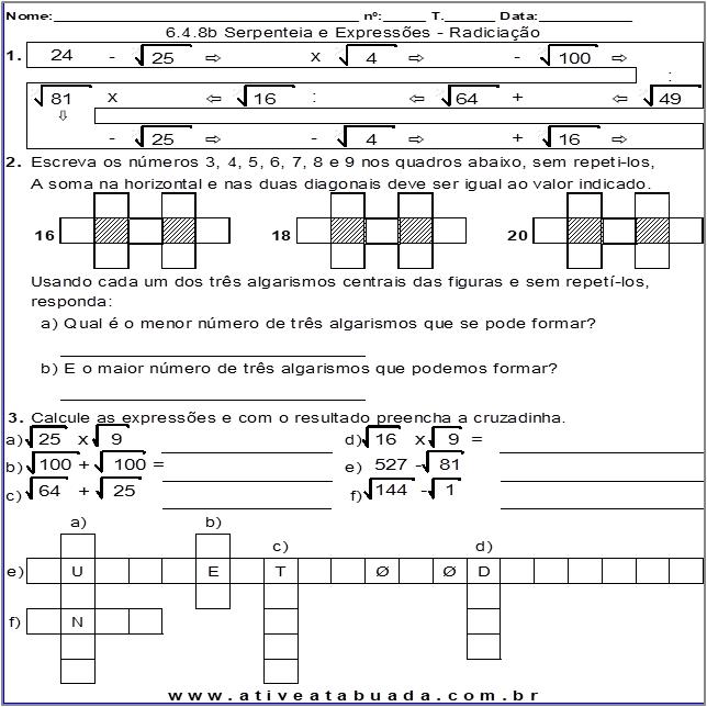 Raiz Quadrada E Potenciação - Quiz - ProProfs Quiz