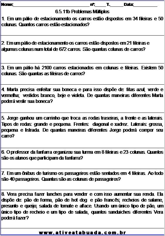 Atividade 6.5.11b Problemas Múltiplos