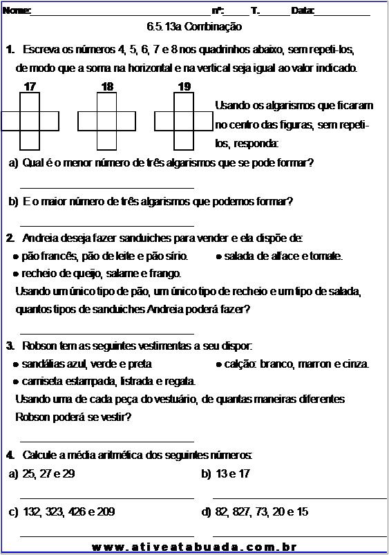 Atividade 6.5.13a Combinação