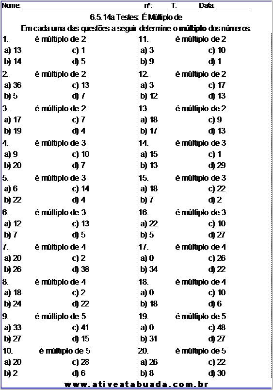 Atividade 6.5.14a Testes: É Múltiplo de