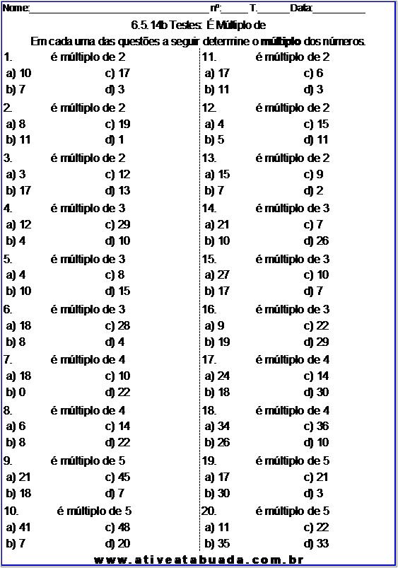 Atividade 6.5.14b Testes: É Múltiplo de