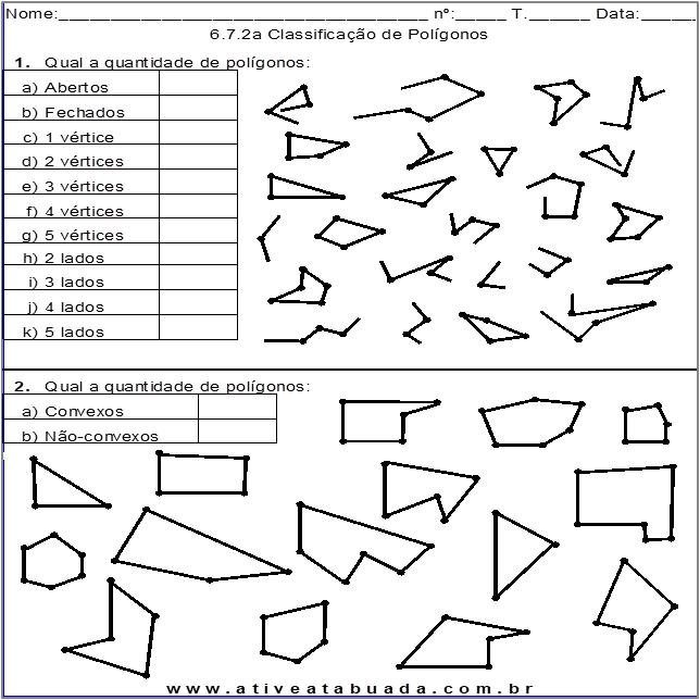 Atividade de Matemática 5 ano - Polígonos