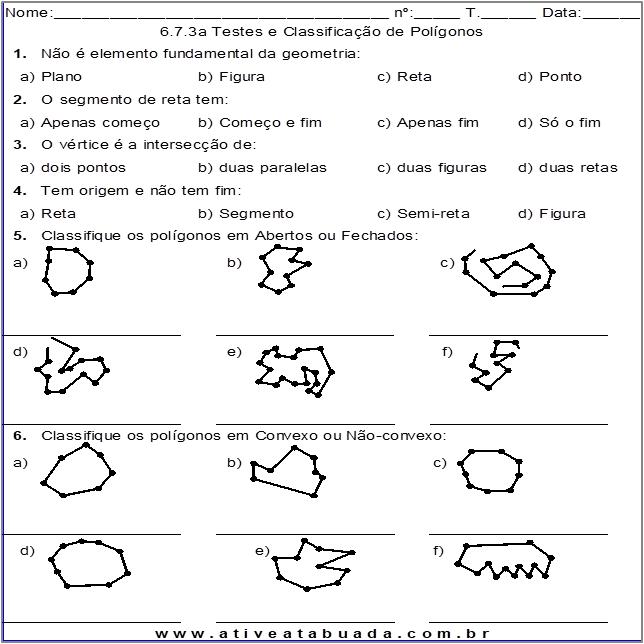 Atividade 6.7.3a Testes e Classificação de Polígonos
