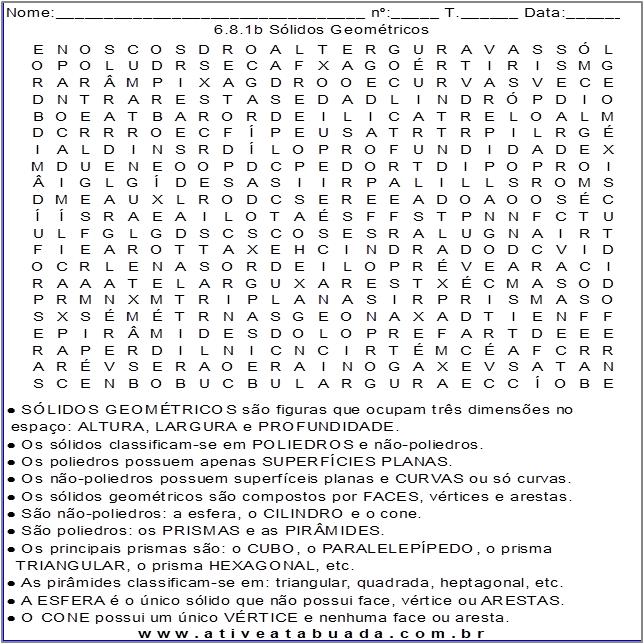 Atividade 6.8.1b Sólidos Geométricos