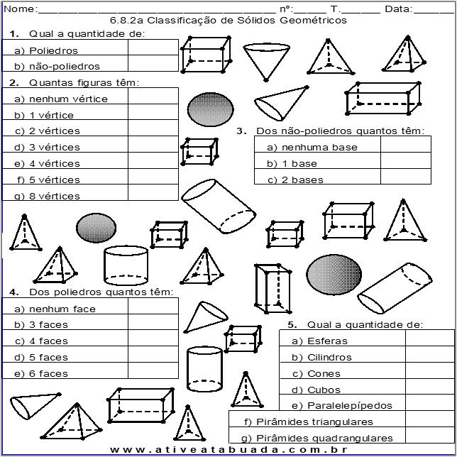 Atividade 6.8.2a Classificação de Sólidos Geométricos