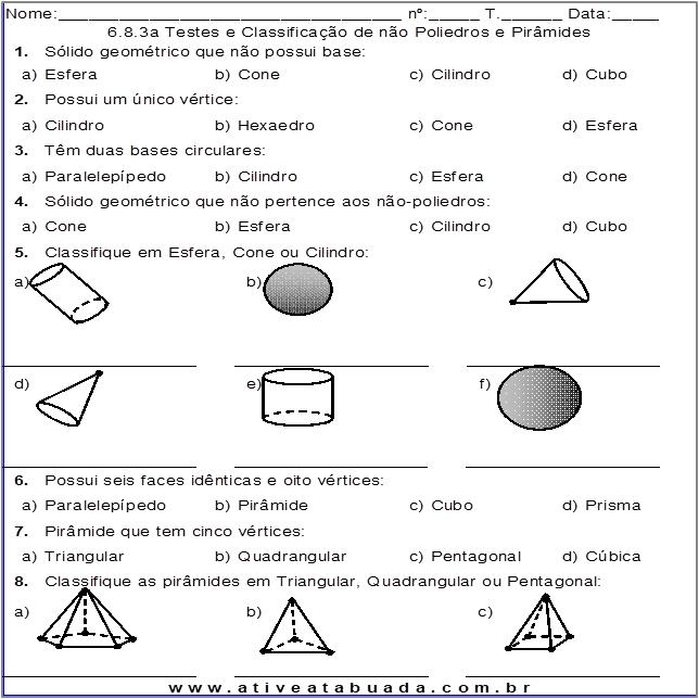 Atividade 6.8.3a Testes e Classificação de não Poliedros e Pirâmides