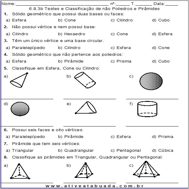 Atividade 6.8.3b Testes e Classificação de não Poliedros e Pirâmides