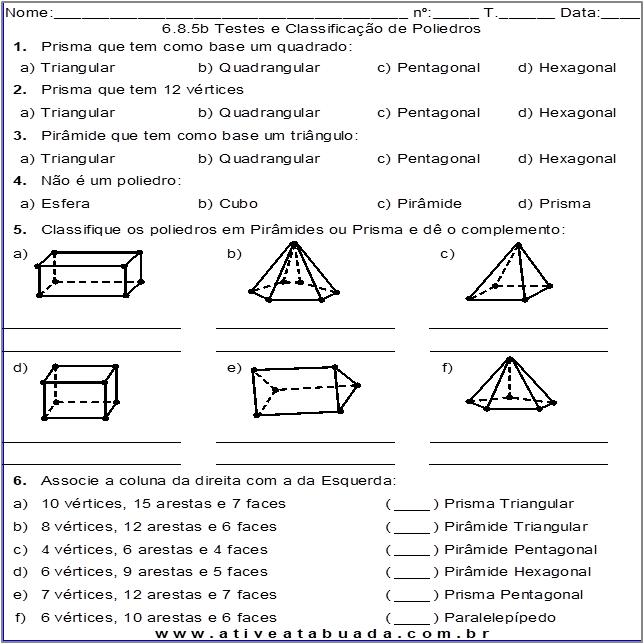 Atividade 6.8.5b Testes e Classificação de Poliedros