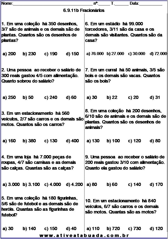 Atividade 6.9.11b Fracionários