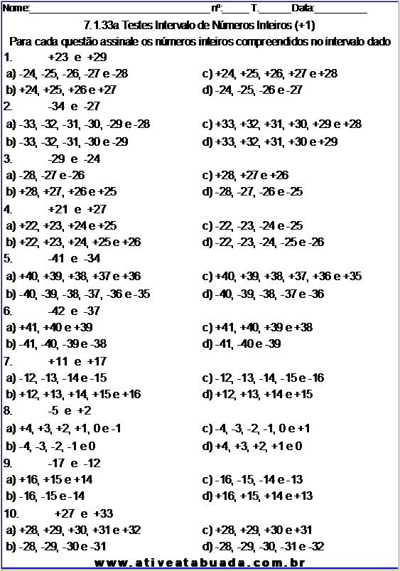 Uno das Operações com Números Inteiros - Matemática