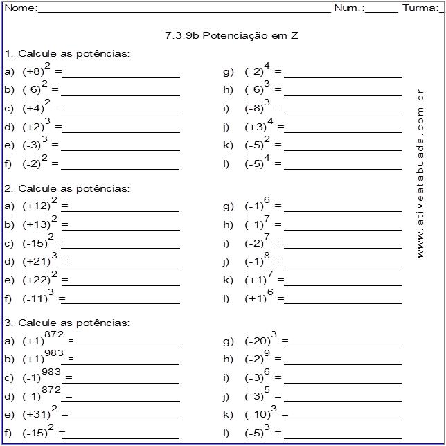 Atividade 7.3.9b Potenciação em Z