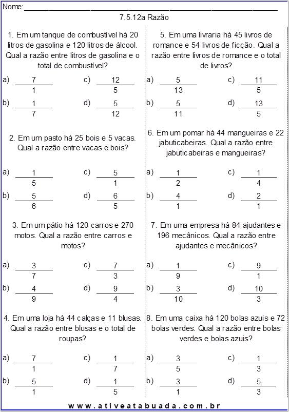 Atividade 7.5.12a Razão