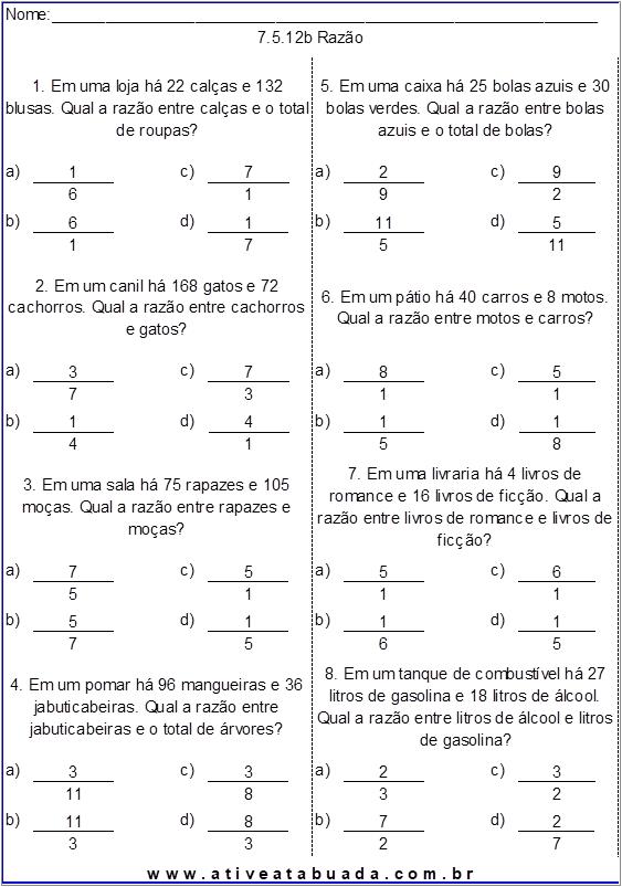 Atividade 7.5.12b Razão