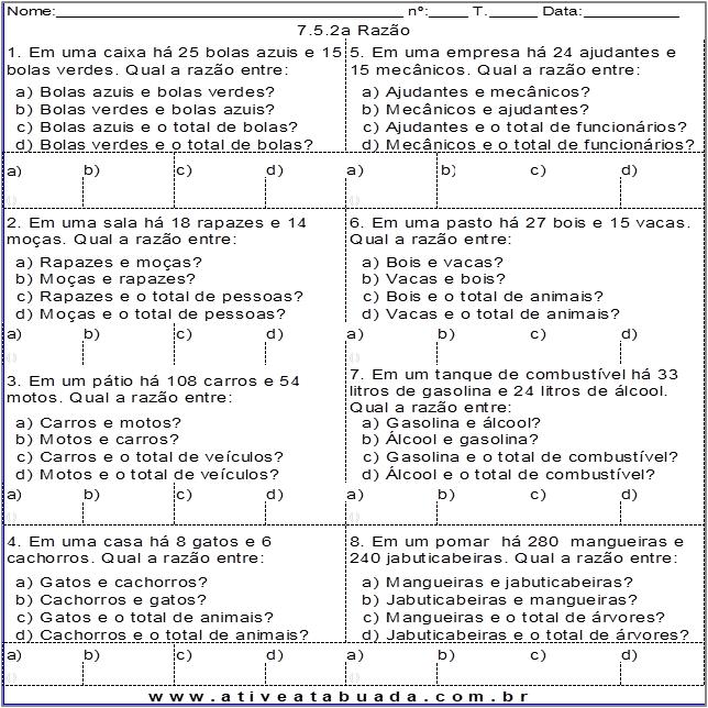 Atividade 7.5.2a Razão