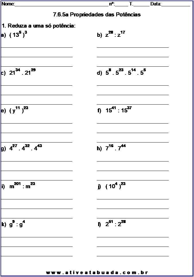 QUIZ DE MATEMÁTICA - 6º ANO - 7º ANO - MULTIPLICAÇÃO E DIVISÃO: PROPRIEDADES