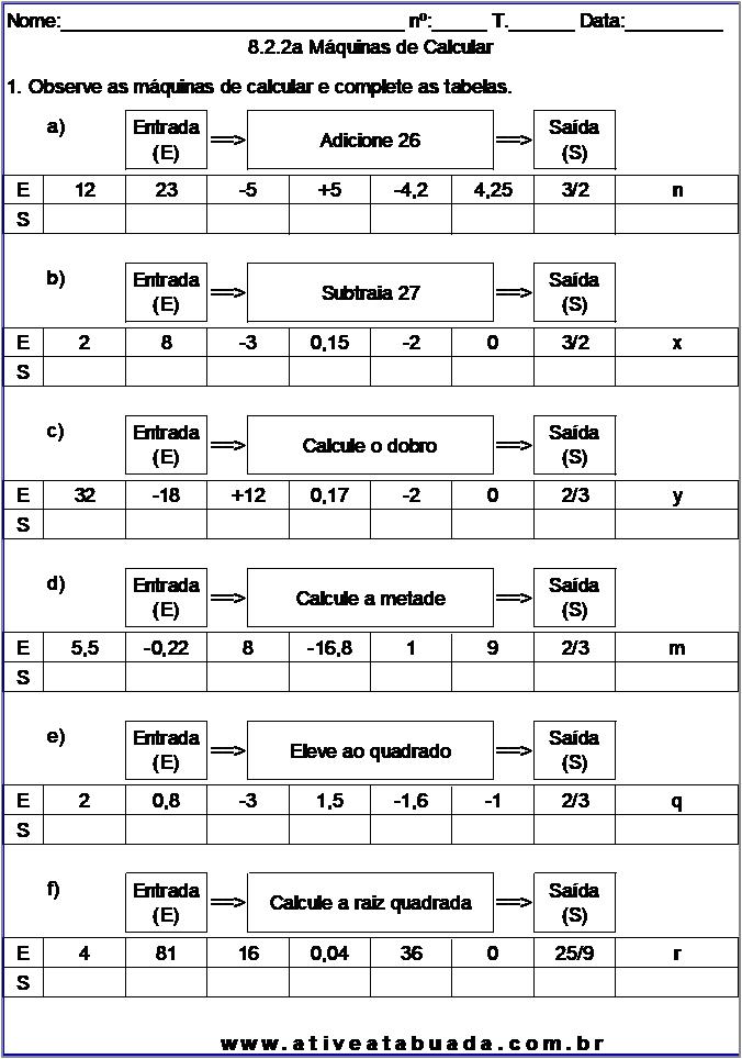 Atividade 8.2.2a Máquinas de Calcular