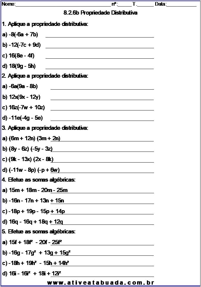 Atividade 8.2.6b Propriedade Distributiva