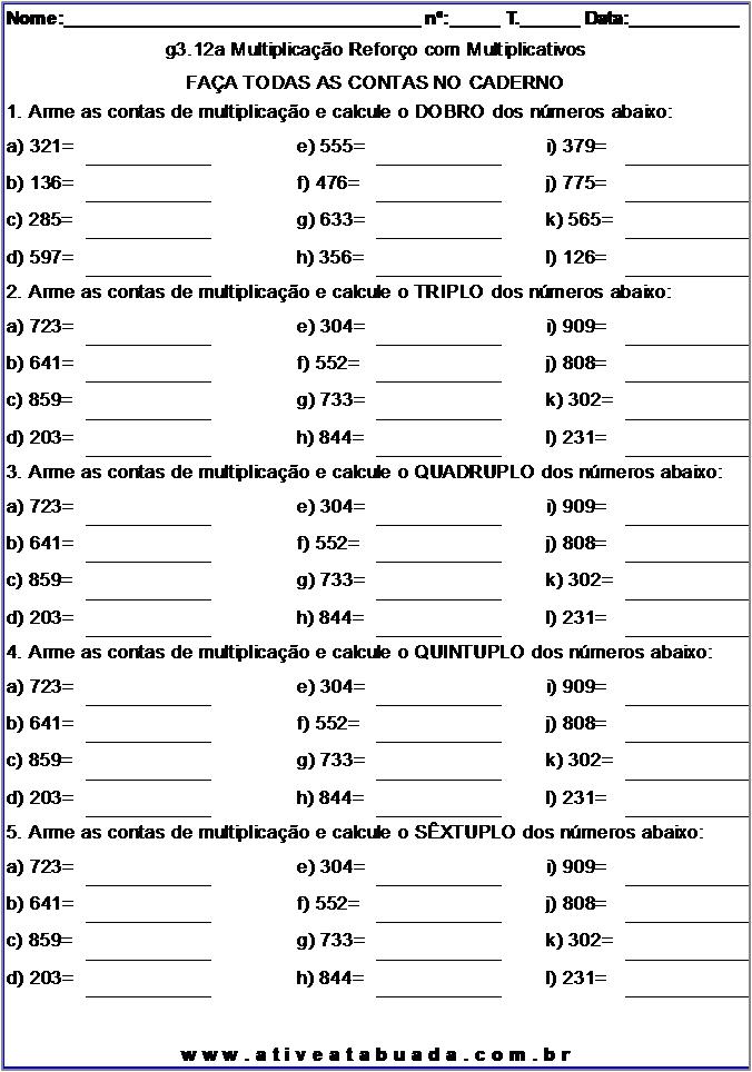 Atividade g3.12a Multiplicação Reforço com Multiplicativos