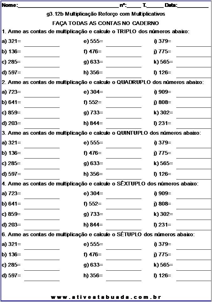 Atividade g3.12b Multiplicação Reforço com Multiplicativos