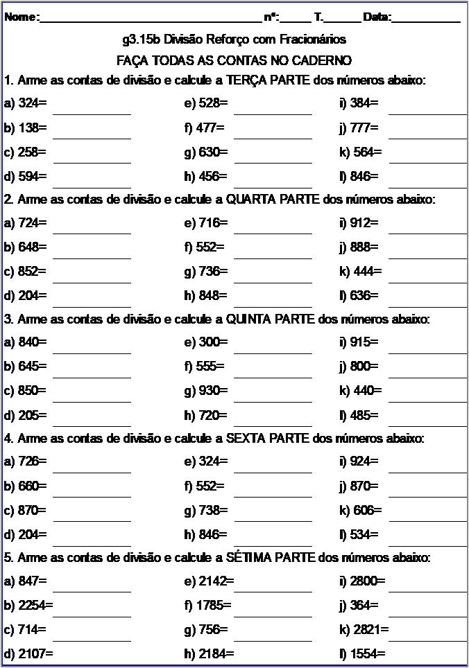 Atividade g3.15b Divisão Reforço com Fracionários