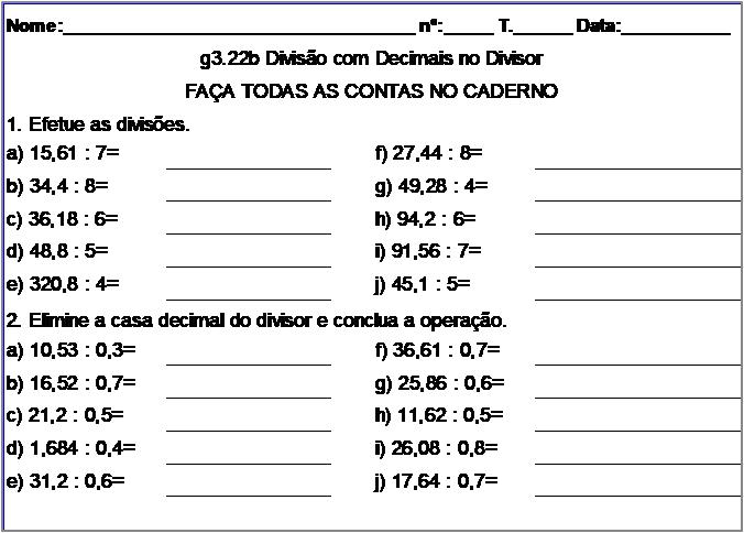 Atividade g3.22b Divisão com Decimais no Divisor