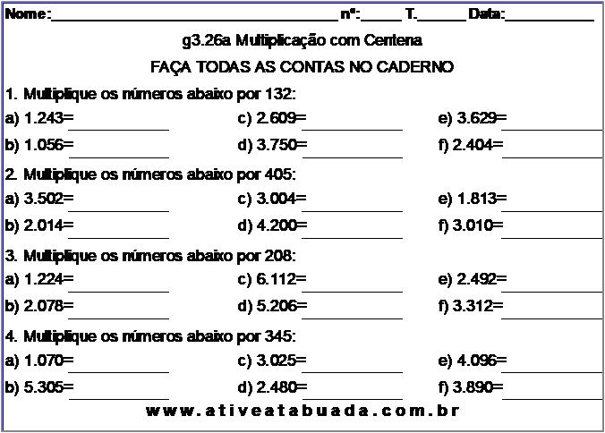 Atividade g3.26a Multiplicação com Centena