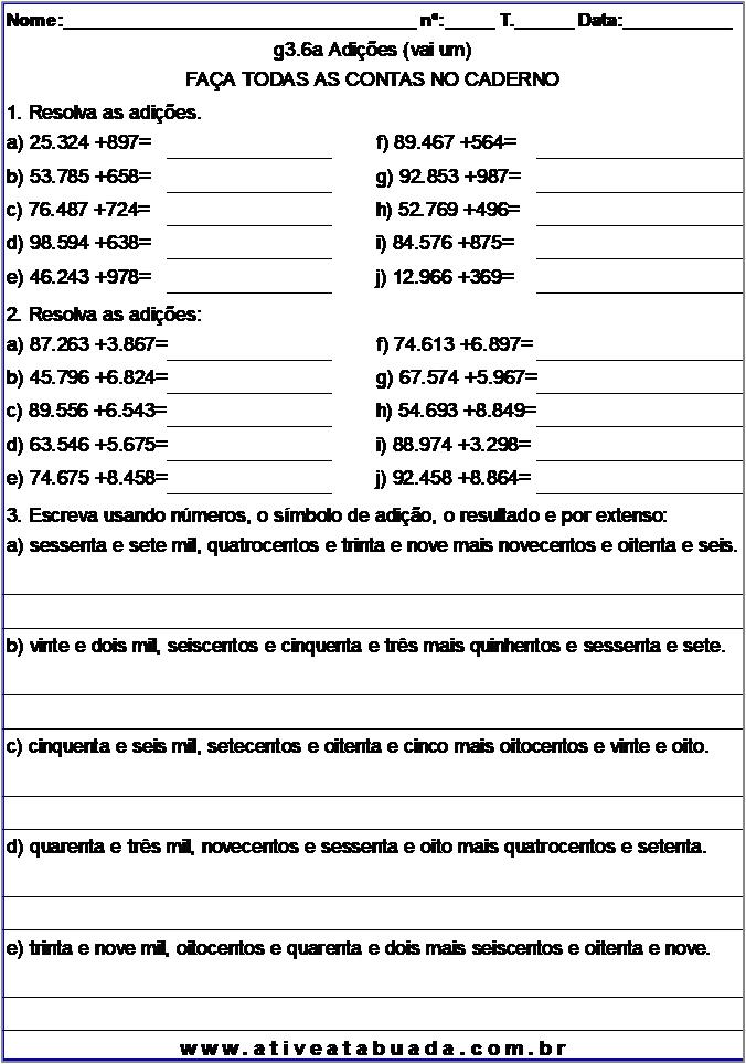 Atividade g3.6a Adições (vai um)