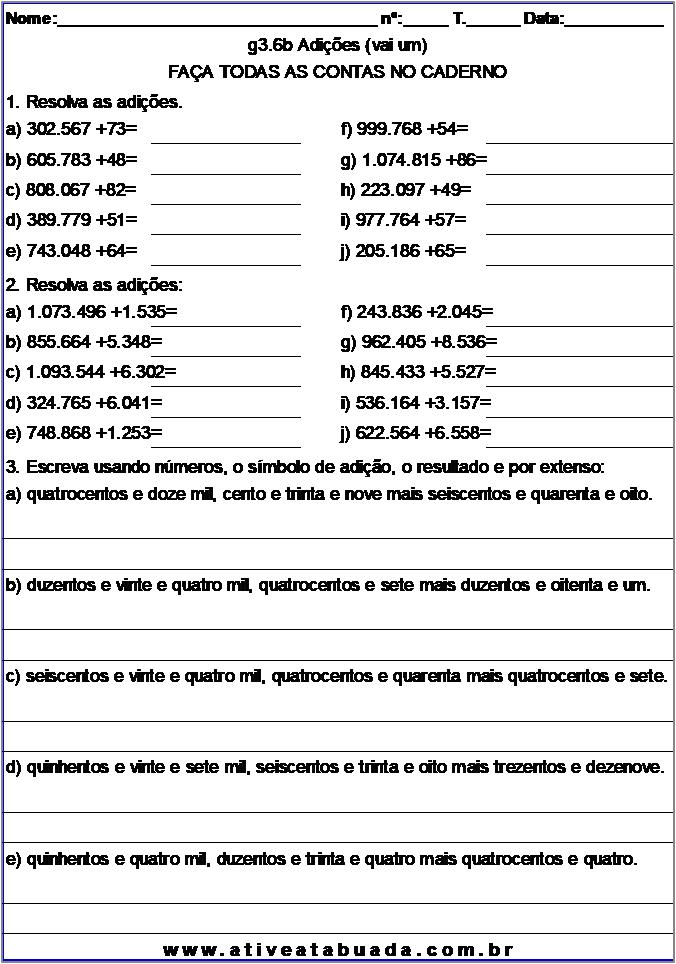 Atividade g3.6b Adições (vai um)