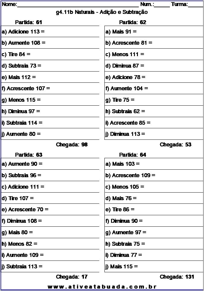 Atividade g4.11b Naturais - Adição e Subtração