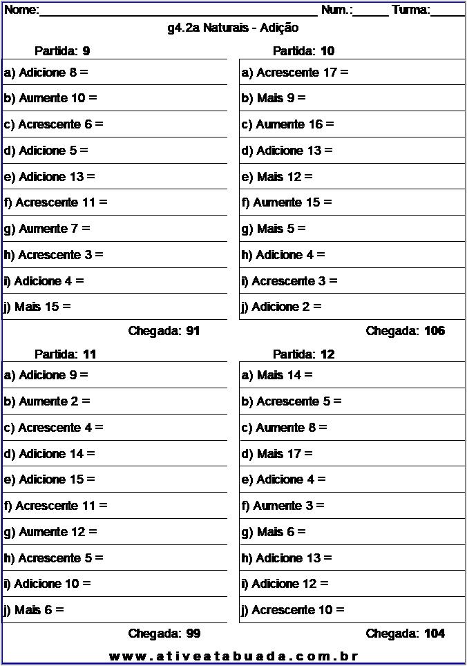 Atividade g4.2a Naturais - Adição