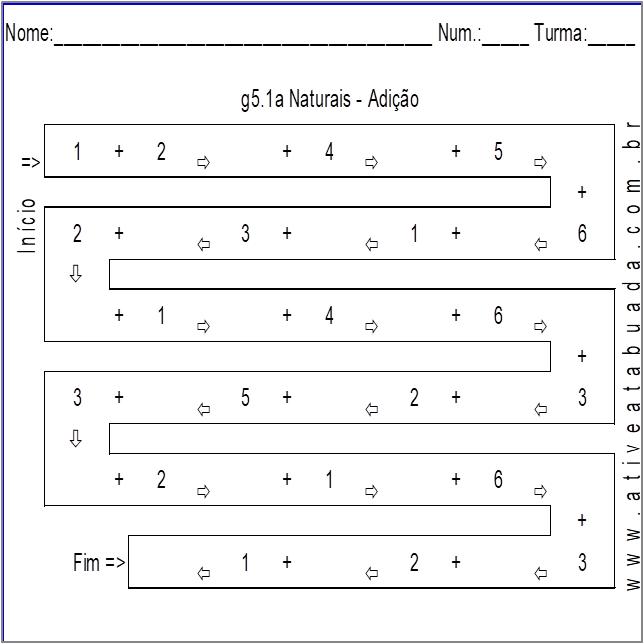 Atividade g5.1a Naturais - Adição