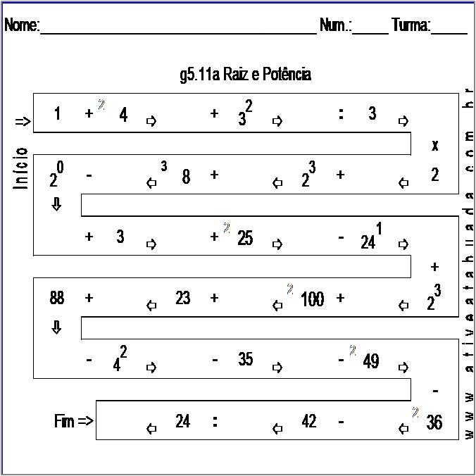 Atividade g5.11a Raiz e Potência