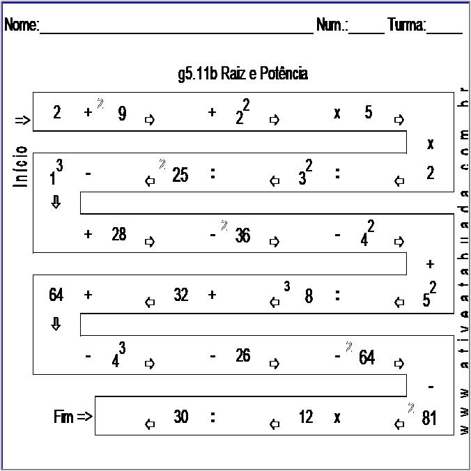 Atividade g5.11b Raiz e Potência