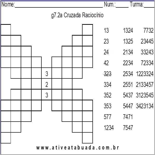 Atividade g7.2a Cruzada Raciocínio