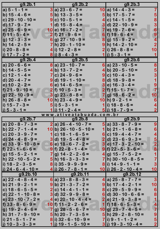 Calculando mentalmente a adição e a subtração - Planos de aula