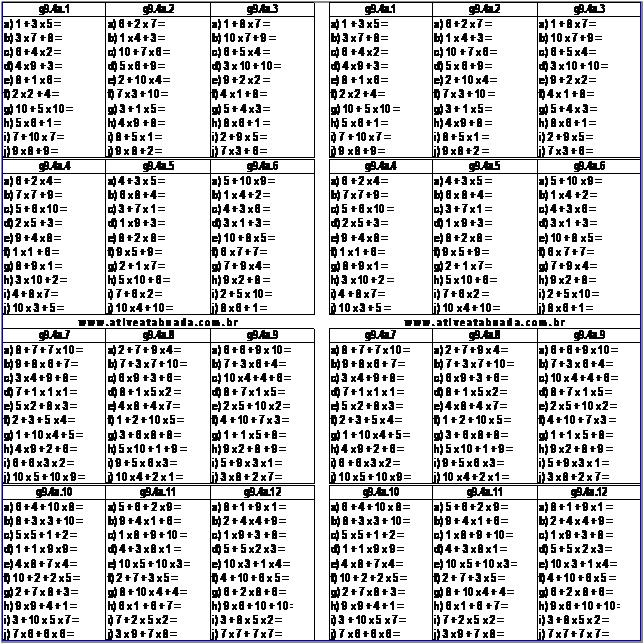 Atividade g9.4a Adição e Multiplicação