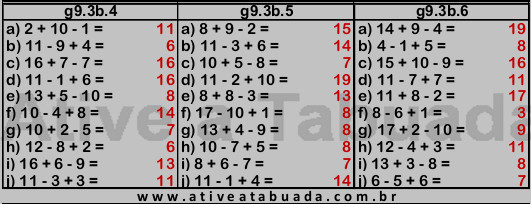 Cálculo Mental com Adições e Subtrações