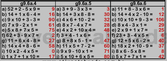 Cálculo Mental com Adições, Subtrações e Multiplicações